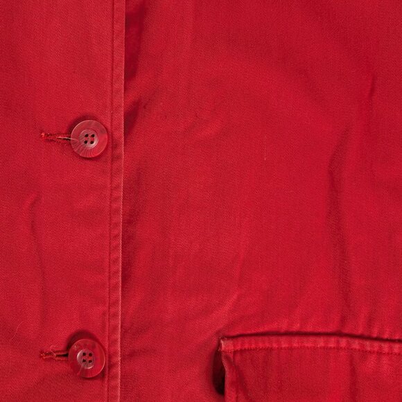 VTG Red Brown Corduroy Collar Cuff Sleeve Pocket Button Up Barn Coat Plaid Lined - Picture 6 of 8